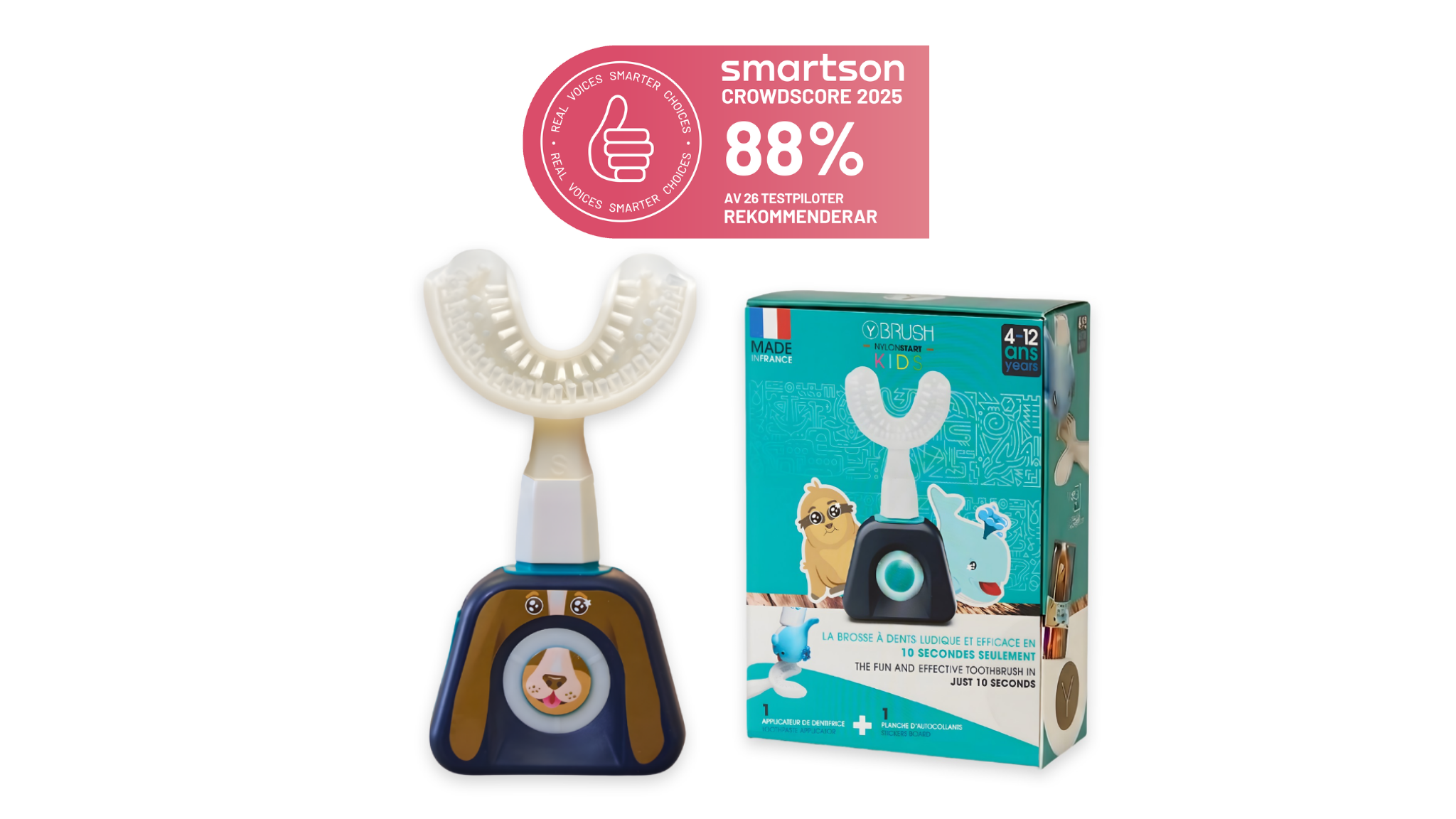 88% rekommenderar: Smartson testade Y-Brush Kids